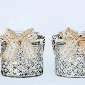 świecznik srebrny słoiczek