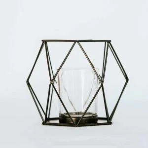 geometryczny czarny świecznik