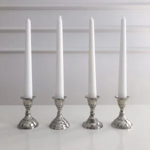 świeczniki srebrne niskie