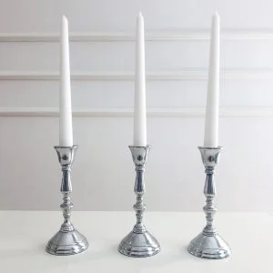 świeczniki srebrne wysokie